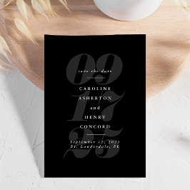 Elegante zwarte en witte trendy opvallende save th save the date