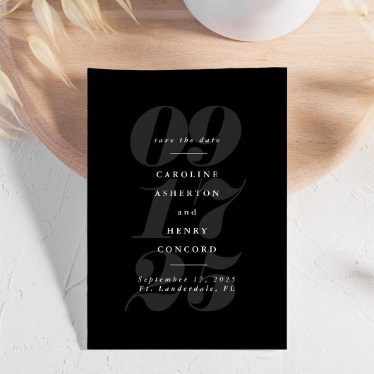 Elegante zwarte en witte trendy opvallende save th the date