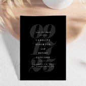 Elegante zwarte en witte trendy vette save the dat save the date