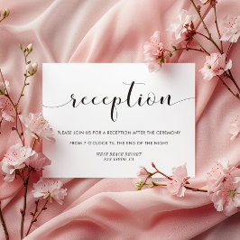 Elegante zwarte en witte trouwontvangstkaart kaart