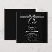 Elegante zwarte en witte uitnodiging voor Bruidsme (Voorkant / Achterkant)