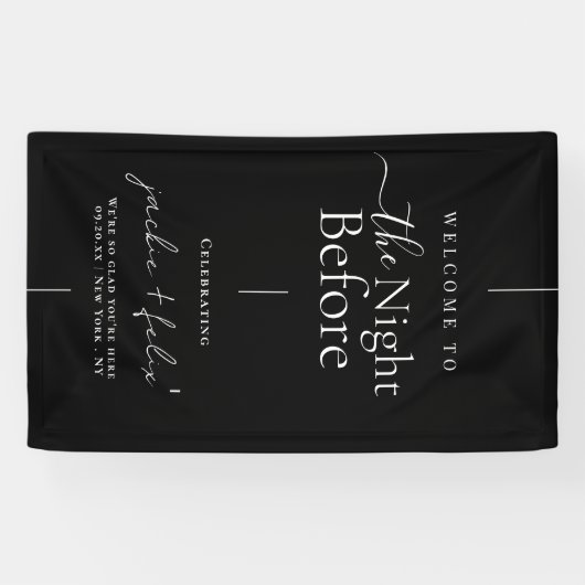 Elegante zwarte en witte verwelkoming voor het oef spandoek (Horizontaal)