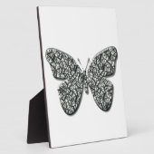 Elegante Zwarte En Witte Vlinder Fotoplaat (Zijkant)