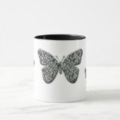 Elegante Zwarte En Witte Vlinder Mok (Midden)