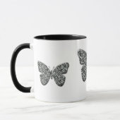 Elegante Zwarte En Witte Vlinder Mok (Links)
