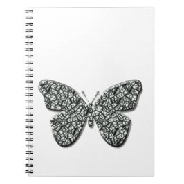 Elegante Zwarte En Witte Vlinder Notitieboek