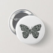 Elegante Zwarte En Witte Vlinder Ronde Button 5,7 Cm (Voorkant /achterkant)