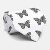 Elegante Zwarte En Witte Vlinder Stropdas (Opgerold)