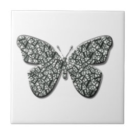 Elegante Zwarte En Witte Vlinder Tegeltje