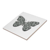 Elegante Zwarte En Witte Vlinder Tegeltje (Zijkant)