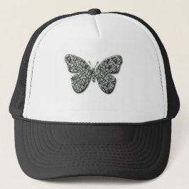 Elegante Zwarte En Witte Vlinder Trucker Pet