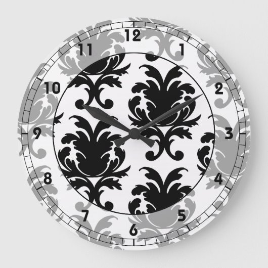 elegante zwarte en witte vogel grote klok (Voorkant)
