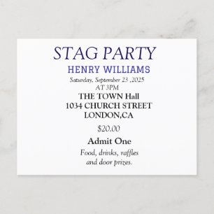 Elegante zwarte en witte vrijgezellenfeest uitnodi briefkaart