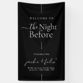 Elegante zwarte en witte welkom bij het oefendiner spandoek (Verticaal)