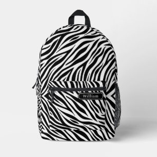 Elegante zwarte en witte zebra strepenprint koel bedrukte rugzak