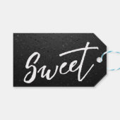 Elegante Zwarte en Witte Zoete Valentijn  Cadeaulabel (Voorkant (Horizontaal))