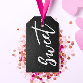 Elegante Zwarte en Witte Zoete Valentijn  Cadeaulabel