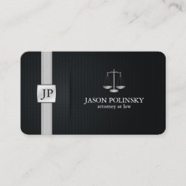 Elegante Zwarte en Zilveren Advocaat Visitekaartje