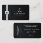 Elegante Zwarte en Zilveren Advocaat Visitekaartje (Voorkant / Achterkant)