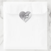 Elegante Zwarte en Zilveren Moderne Script Bedankt Hart Sticker (Tas)