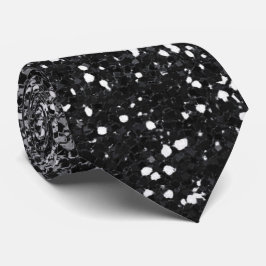 Elegante zwarte en zilveren ombre glitter glans stropdas