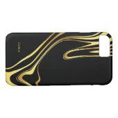 Elegante zwarte en zwarte goudzeugen Case-Mate iPhone case (Achterkant (Horizontaal))
