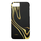 Elegante zwarte en zwarte goudzeugen Case-Mate iPhone case (Achterkant)