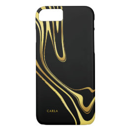 Elegante zwarte en zwarte goudzeugen 	iPhone 8/7 hoesje