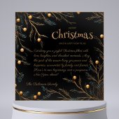 Elegante zwarte familie Monogram Kerst Kaart