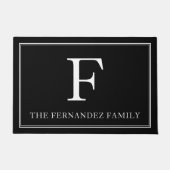 Elegante zwarte familienaam deurmat (Voorkant)