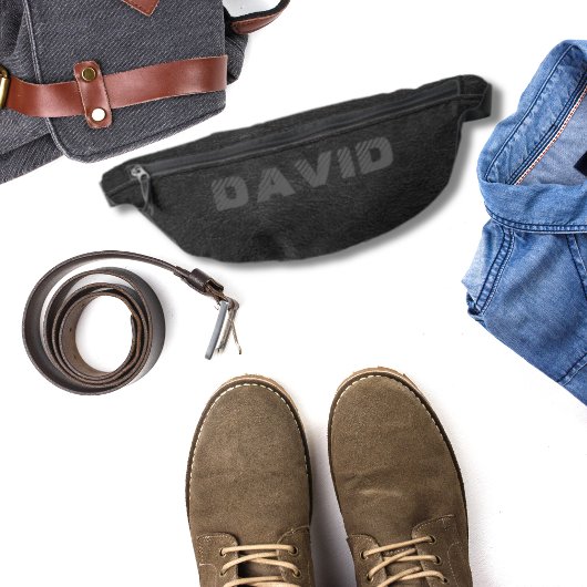 Elegante zwarte faux leer gepersonaliseerde naam heuptasje