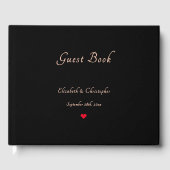 Elegante zwarte faux Roos gouden bruiloften Jubile Gastenboek (Voorkant)