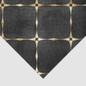 Elegante zwarte fluwelen namaak gouden ruit luxe tissuepapier (Detail)