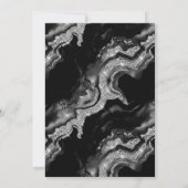 Elegante zwarte Folie & zilveren glitter agaat bru Kaart (Achterkant)