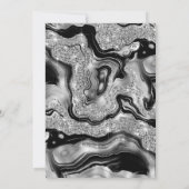 Elegante zwarte Folie & zilveren glitter agaat bru Kaart (Achterkant)