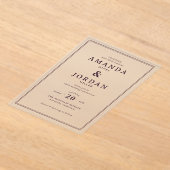 Elegante zwarte formele trouwuitnodiging acryl uitnodigingen (Laagn)