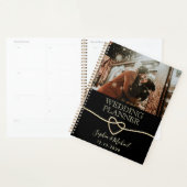 Elegante Zwarte Foto Trouw Planner (Display)