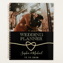 Elegante Zwarte Foto Trouw Planner