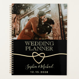 Elegante Zwarte Foto Trouw Planner