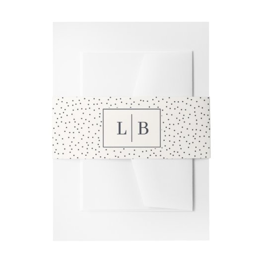 Elegante Zwarte Gebinitialeerde Letters Uitnodigingen Wikkel (Voorkant Voorbeeld)