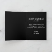 Elegante Zwarte & Gele Foto Zus 50e Verjaardag Kaart (Binnen)