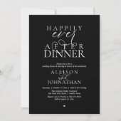 Elegante Zwarte Gelukkig Na Het Diner Bruiloft Kaart (Voorkant)
