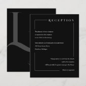 Elegante zwarte geometrische Initialen Informatiekaartje (Voorkant / Achterkant)