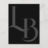 Elegante zwarte geometrische Initialen Informatiekaartje (Achterkant)