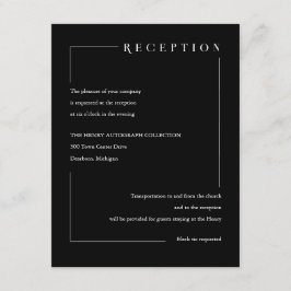 Elegante zwarte geometrische Initialen Informatiekaartje