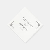 Elegante Zwarte Geometrische Minimalist Servet (Hoek)