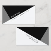 elegante zwarte geometrische moderne stijl visitekaartje (Voorkant / Achterkant)