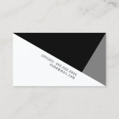elegante zwarte geometrische moderne stijl visitekaartje (Achterkant)