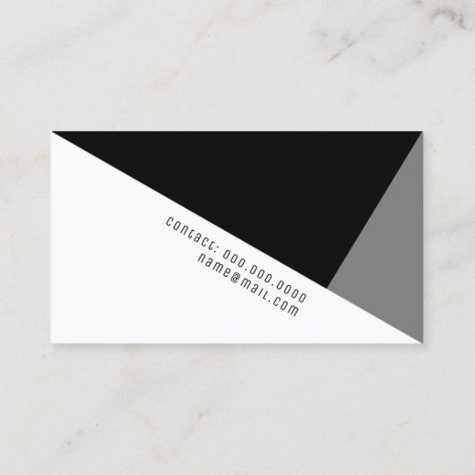 elegante zwarte geometrische moderne stijl visitekaartje (Achterkant)