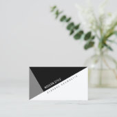 elegante zwarte geometrische moderne stijl visitekaartje (Staand voorkant)